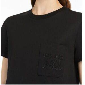 NWT Max Mara Papaia Cotton Jersey T-Shirt Black